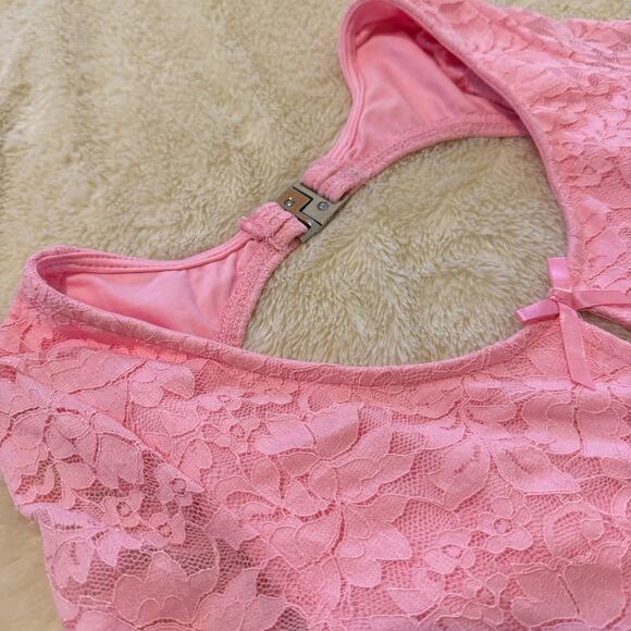 nwt Sister Party Pink Lace Ruffle Bodysuit Coquette Kawaii size XS XXS - Picture 7 of 10